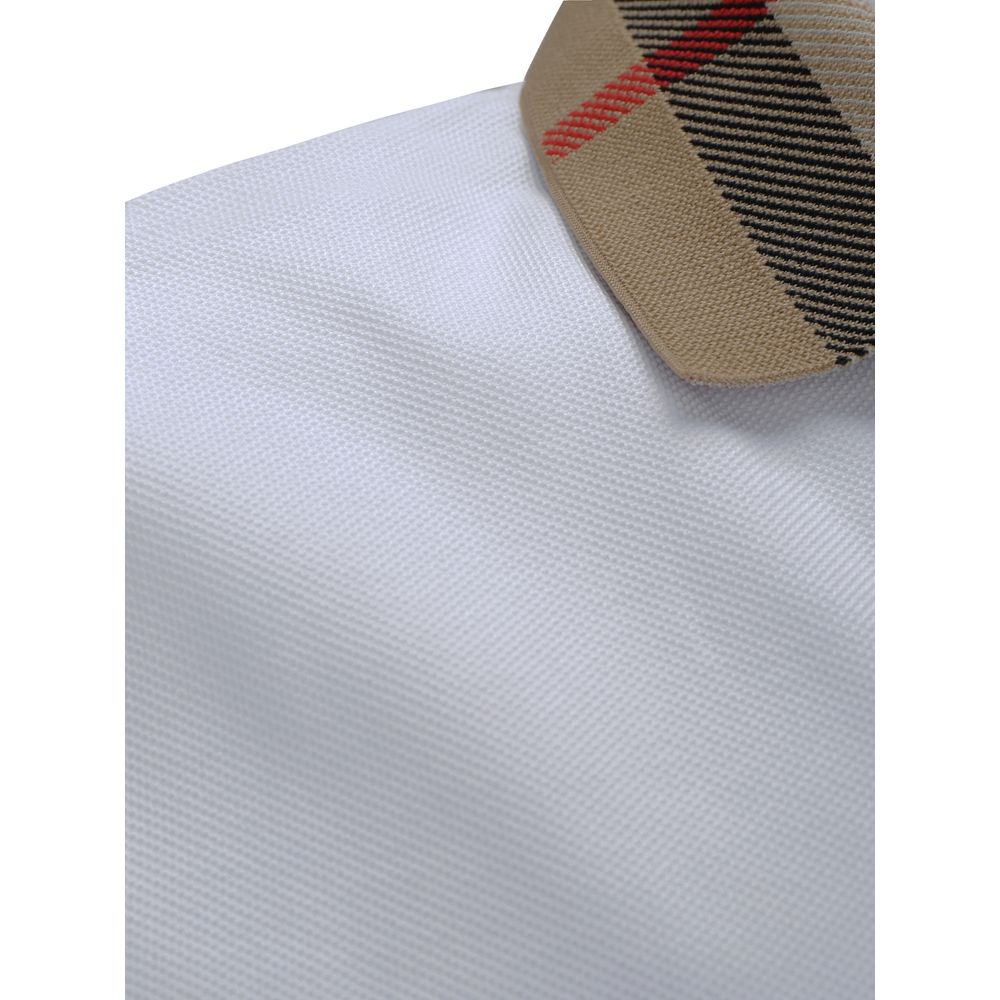 Burberry White Cotton Polo Shirt