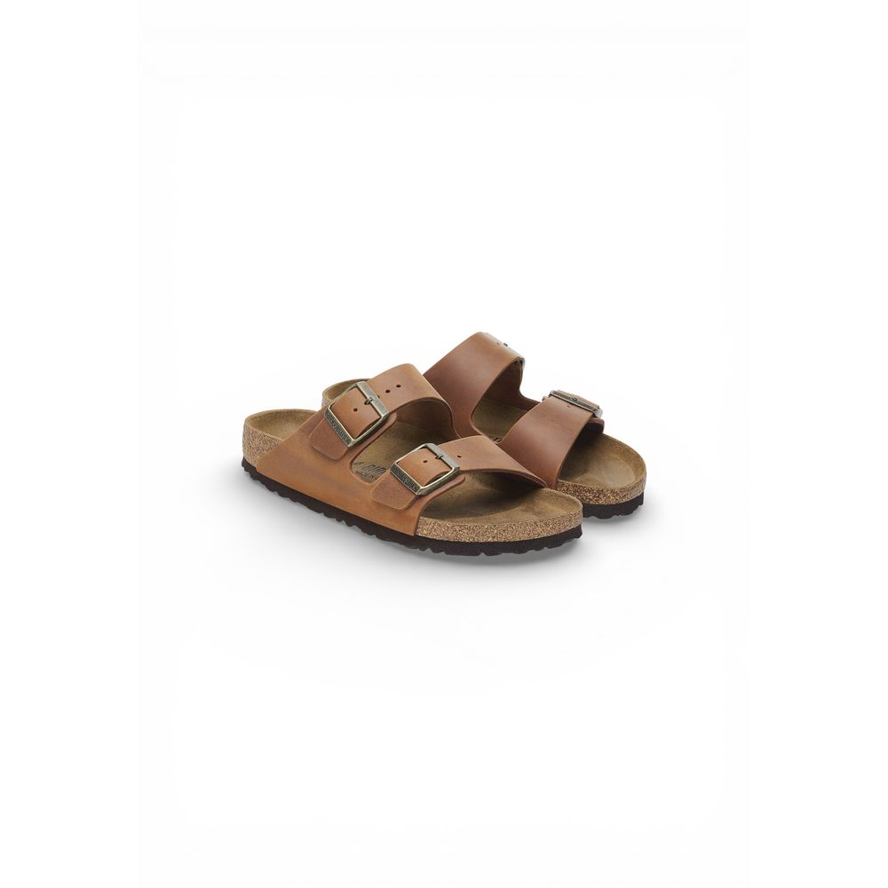 Birkenstock Brown Leather Flat Sandals