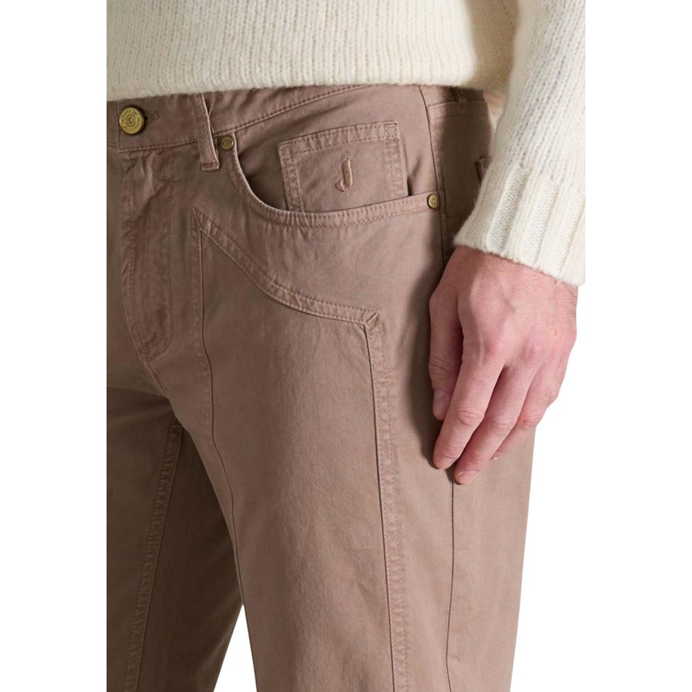 Jeckerson Beige Cotton Skinny Pants