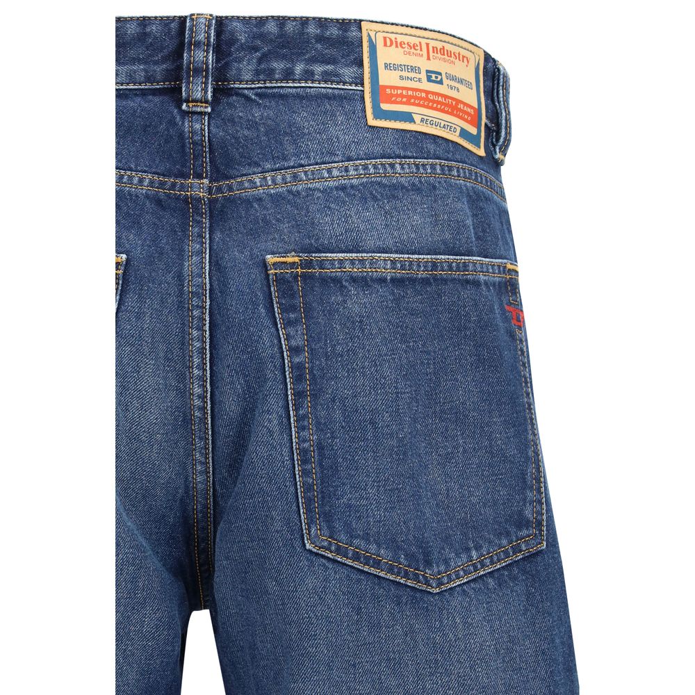 Diesel Blue Cotton Tapered Jeans