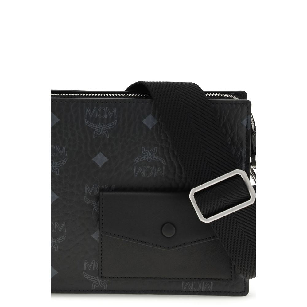 MCM Black Calf Leather Bos Taurus Shoulder Bag