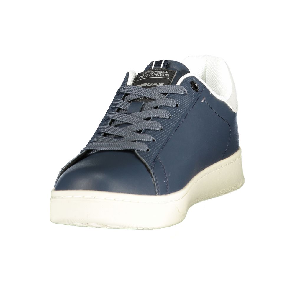 Gas Blue Polyurethane Men Sneaker