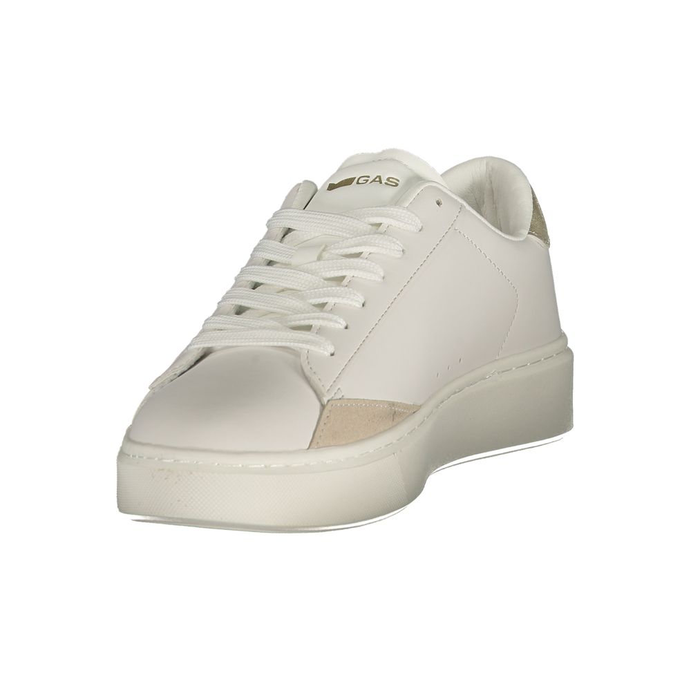 Gas White Polyester Athletic Sneakers