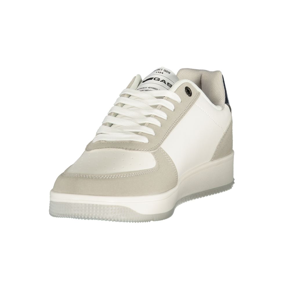 Gas White Polyester Athletic Sneakers