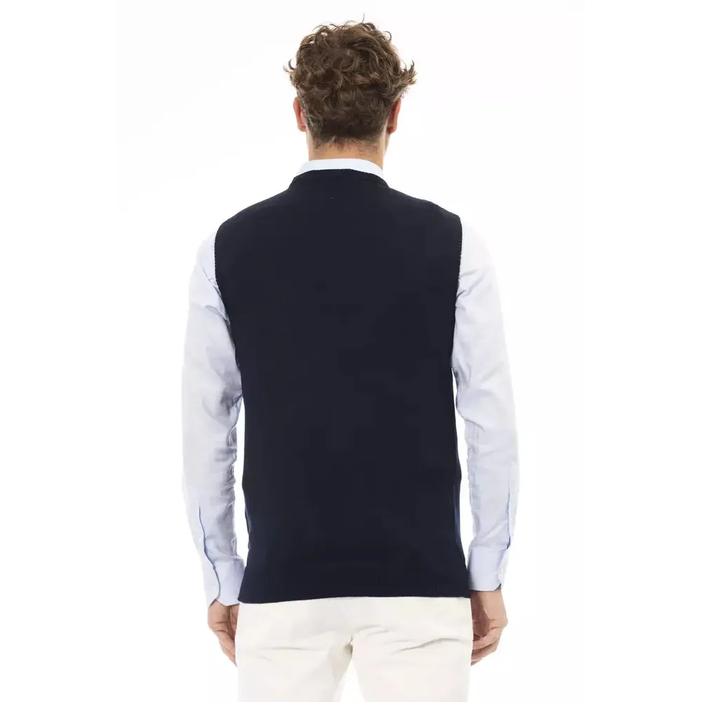 Alpha Studio Blue Viscose Men's Jacket