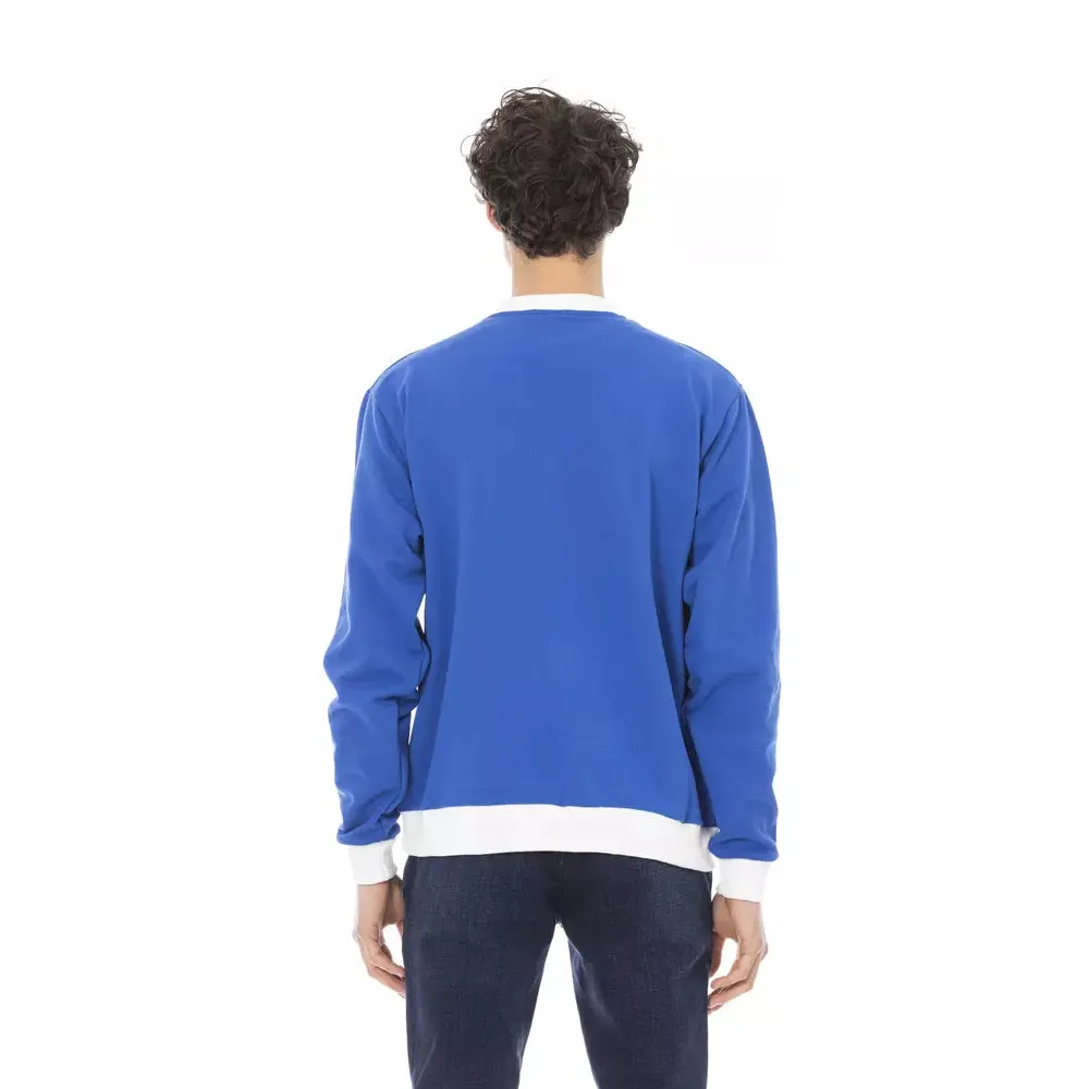 Baldinini Trend Blue Cotton Men Sweater