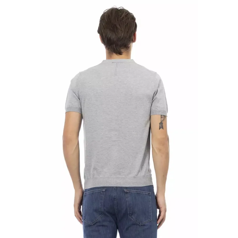 Baldinini Trend Gray Cotton Men Sweater