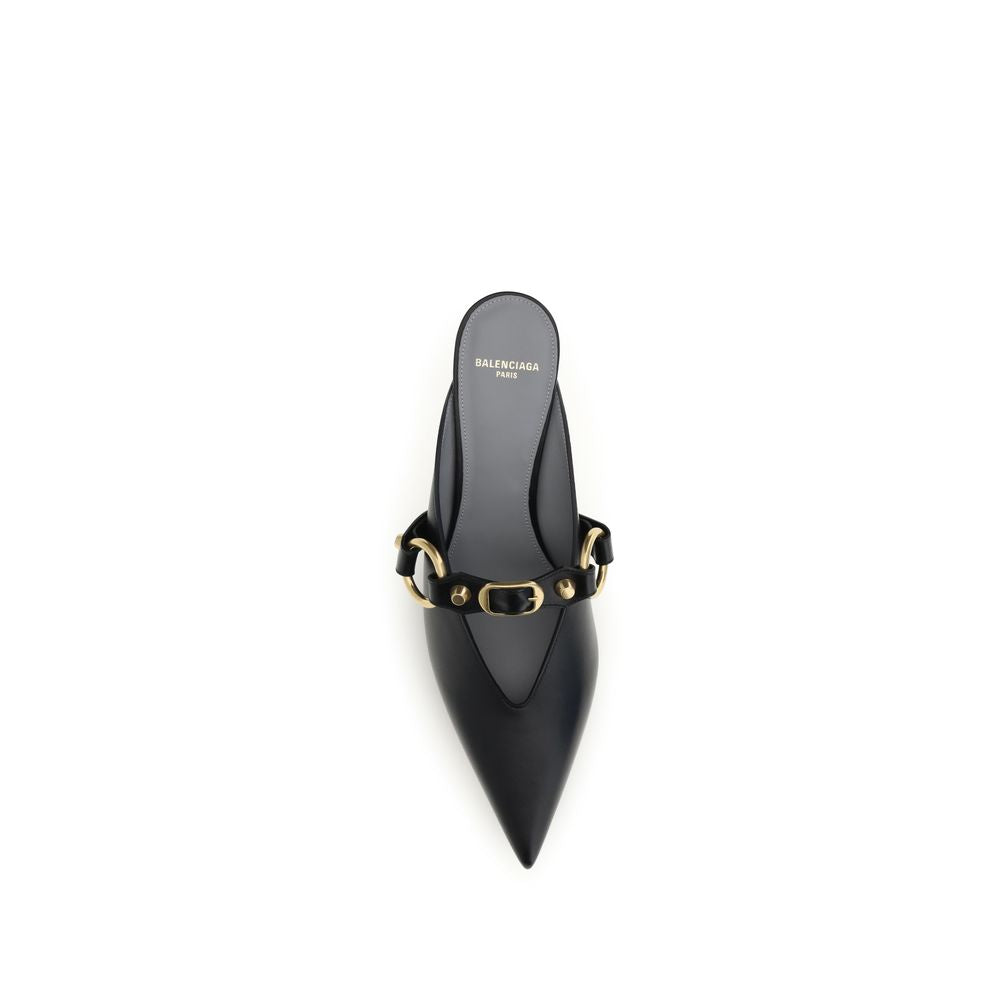 Balenciaga Black Calf Leather Bos Taurus Mules
