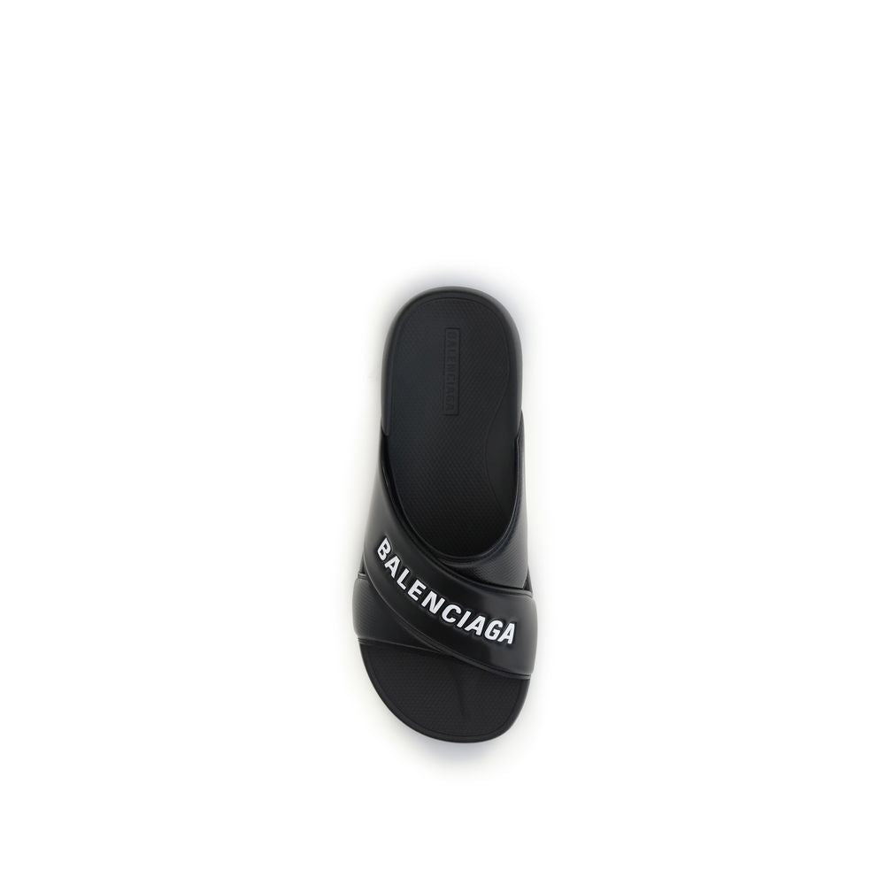 Balenciaga Black Rubber Sandals