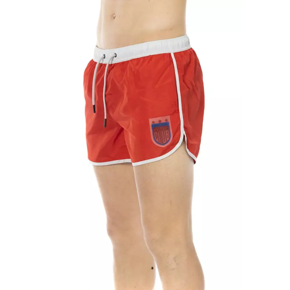 Bikkembergs Red Polyester Men Swim Short