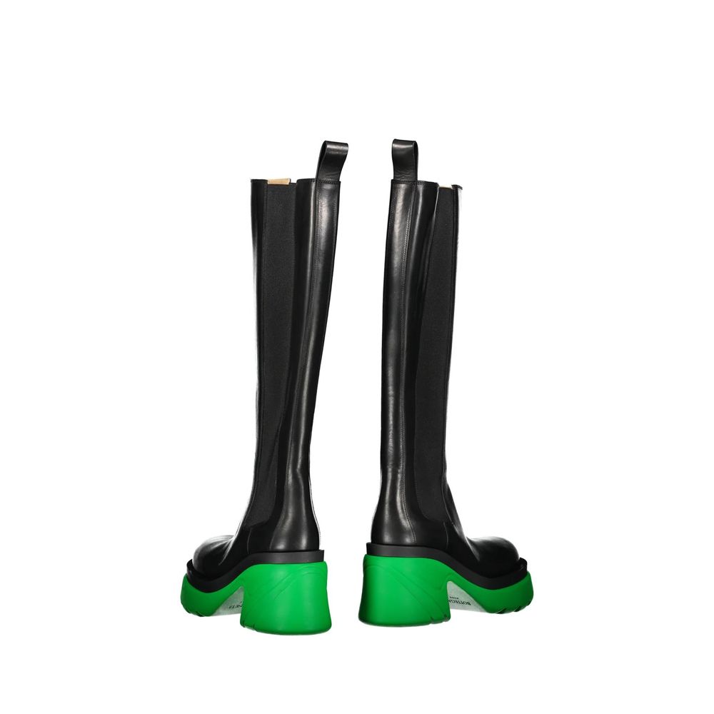 Bottega Veneta Black Leather High Heel Boots