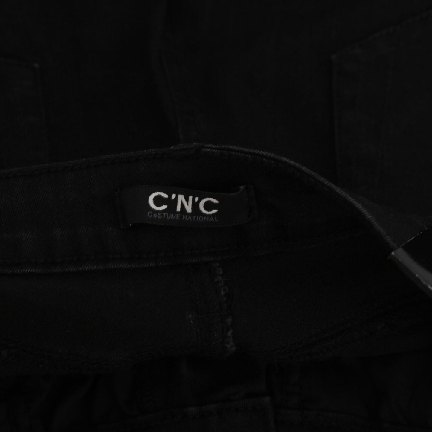 Costume National Black Embellished Mid Waist Skinny Denim Jeans