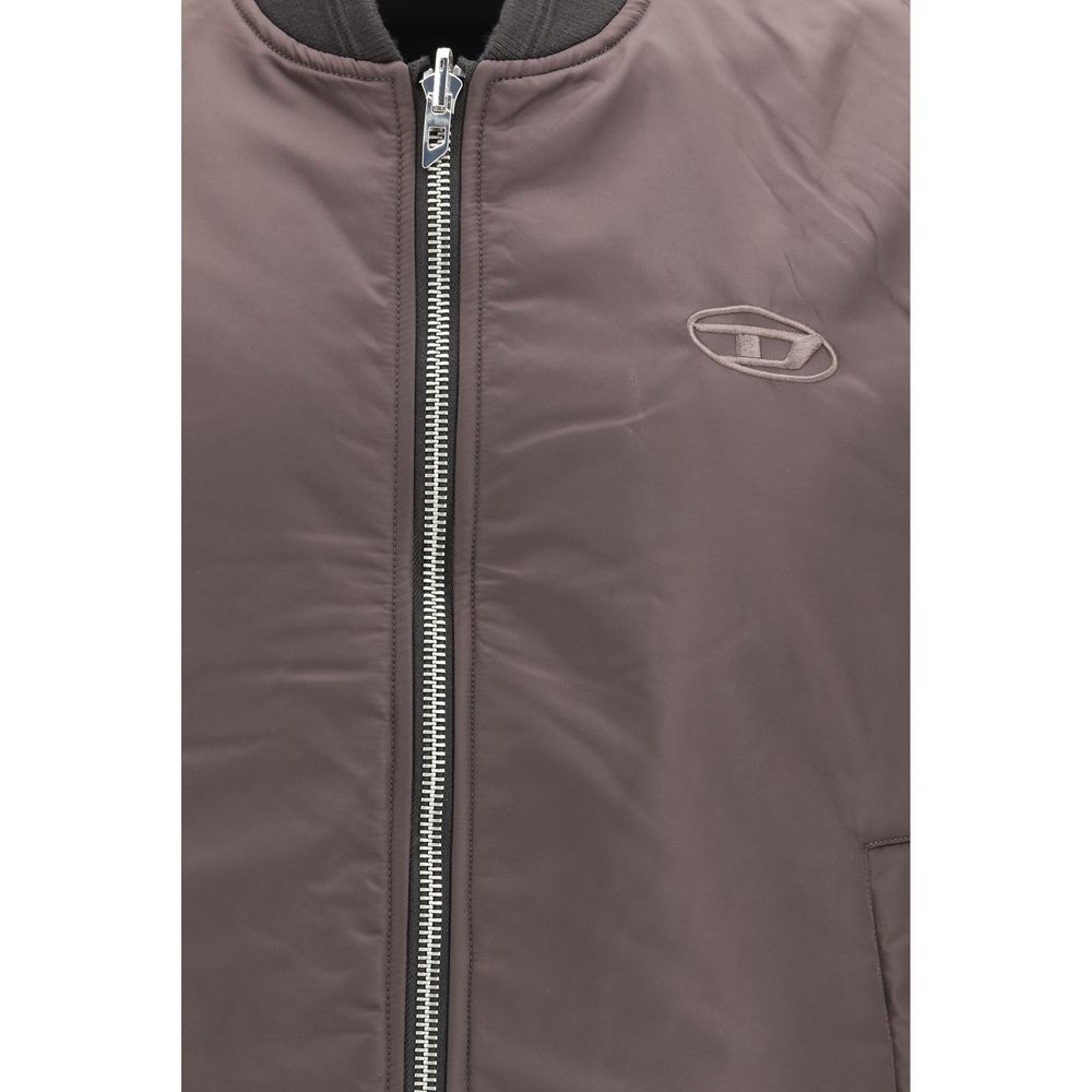 Diesel Brown Polyamide Sleeveless Jacket