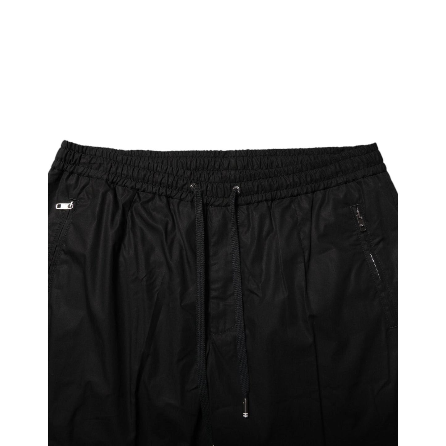 Dolce & Gabbana Black Cotton Logo Tape Men Jogger Pants