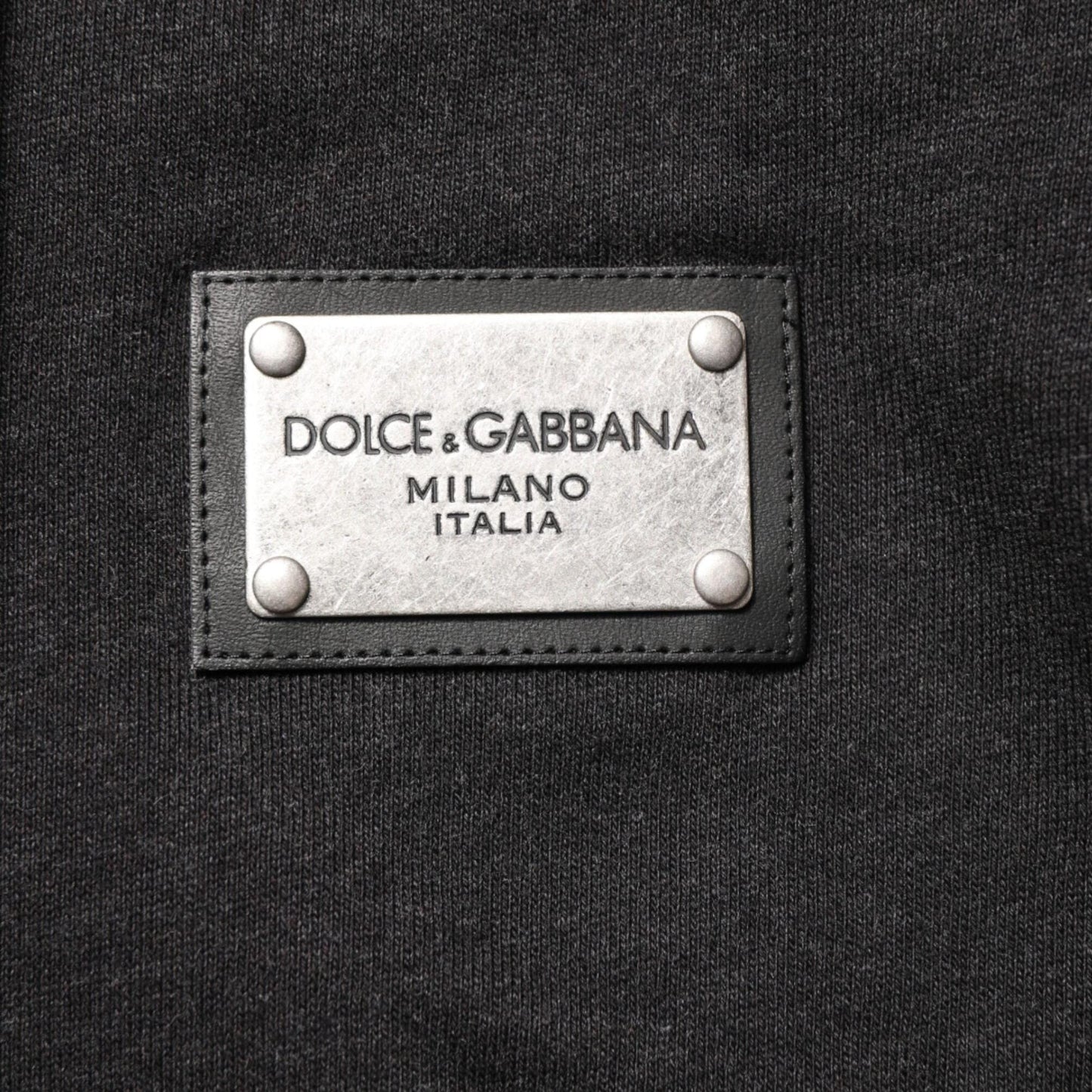 Dolce & Gabbana Black Logo FullZip Hooded Sweatshirt Sweater