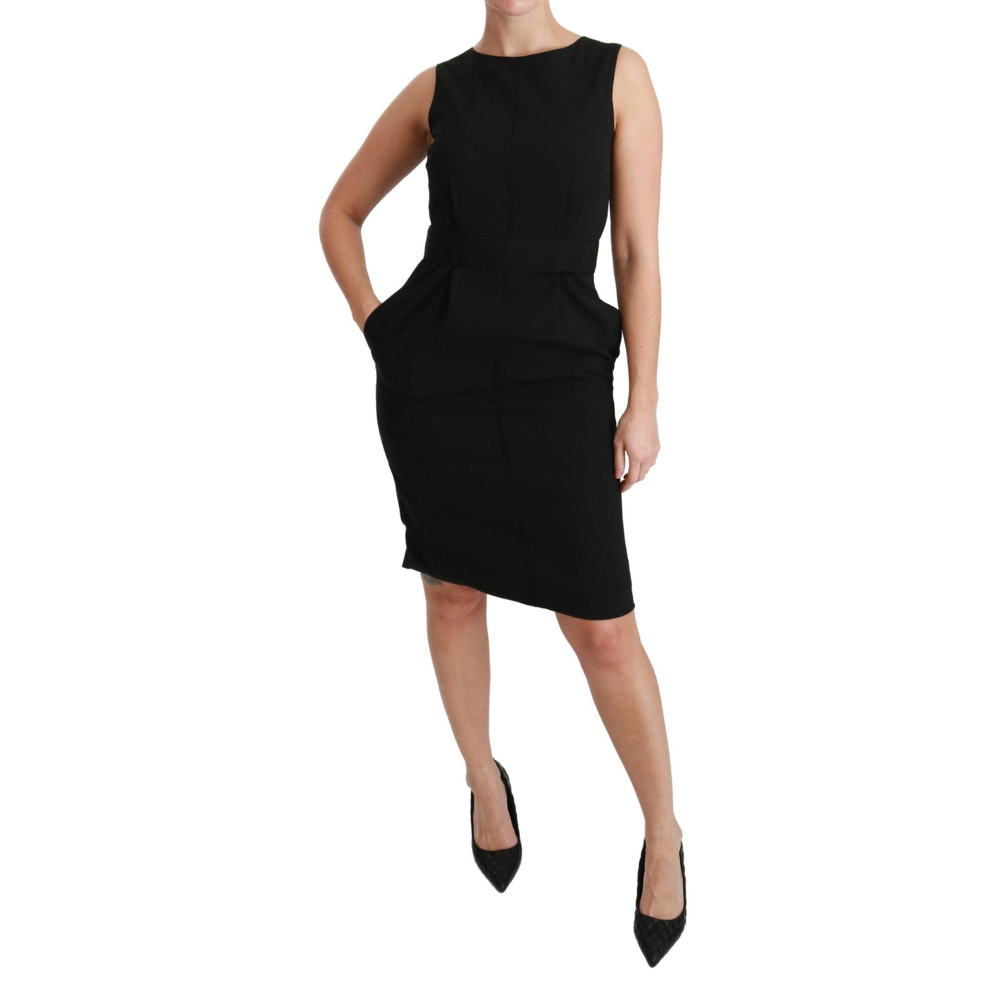 Dolce & Gabbana Black Sheath Stretch Formal Dress