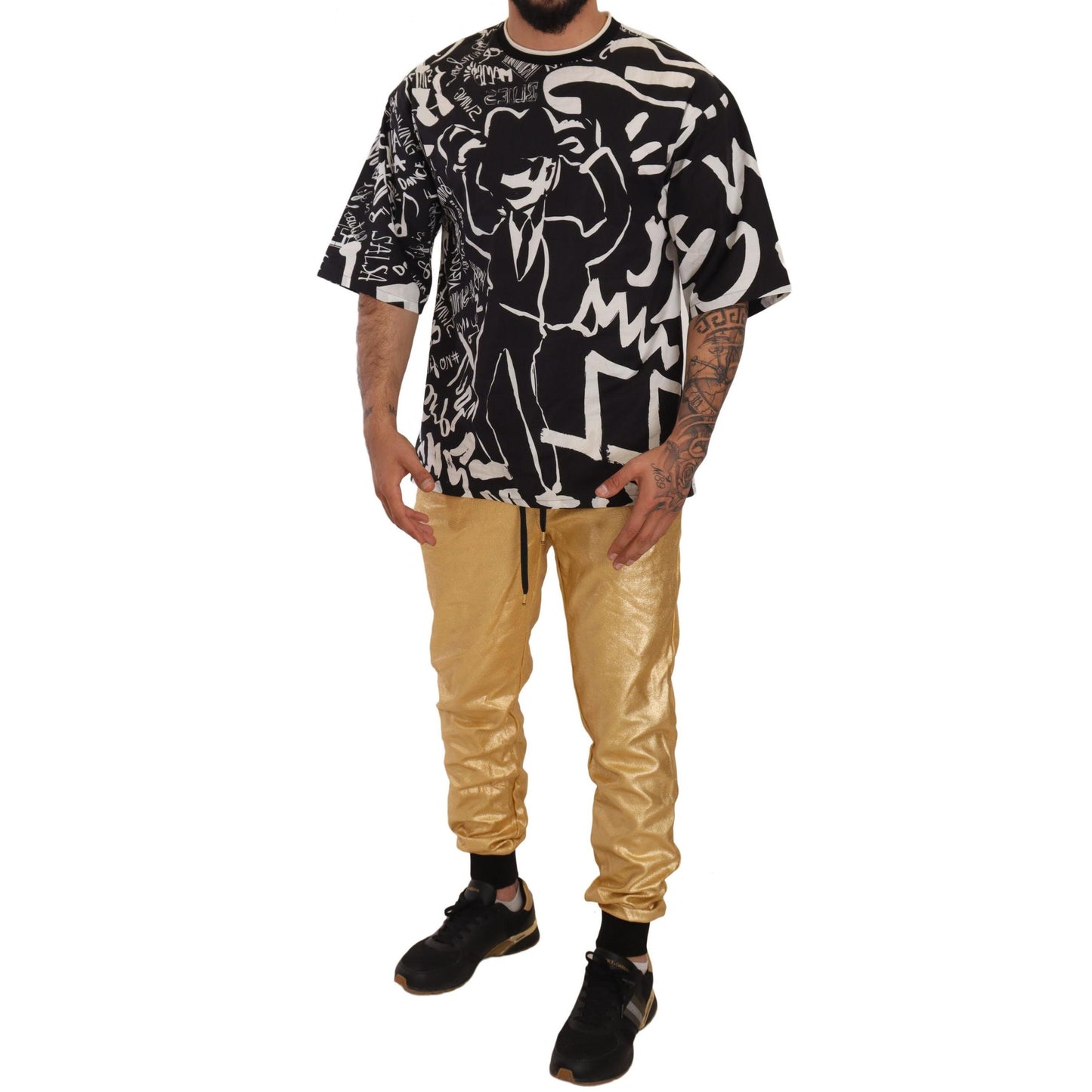 Dolce & Gabbana Gold Pig Of The Year Cotton Trousers Pants