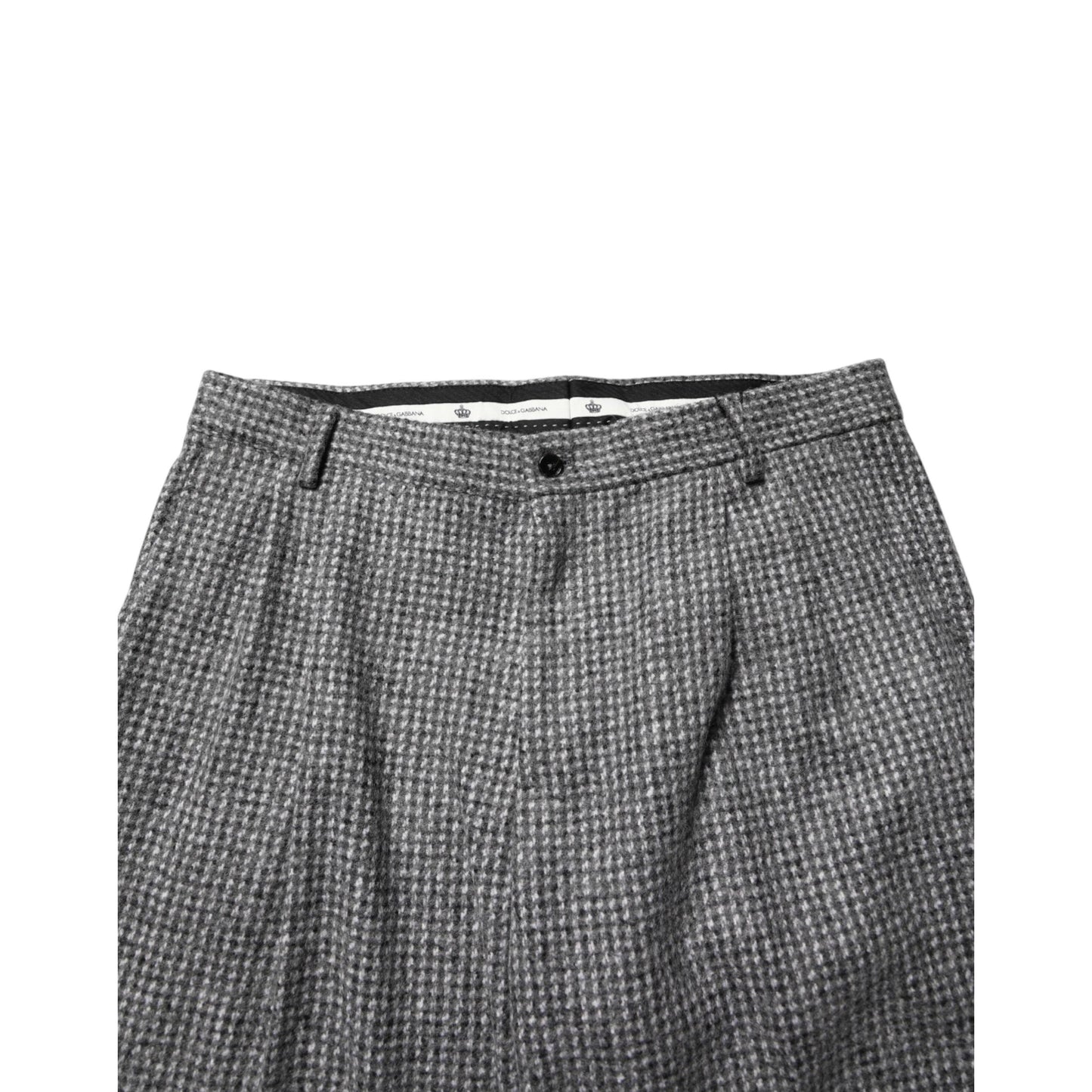 Dolce & Gabbana Gray Houndstooth Straight Dress Trouser Pants