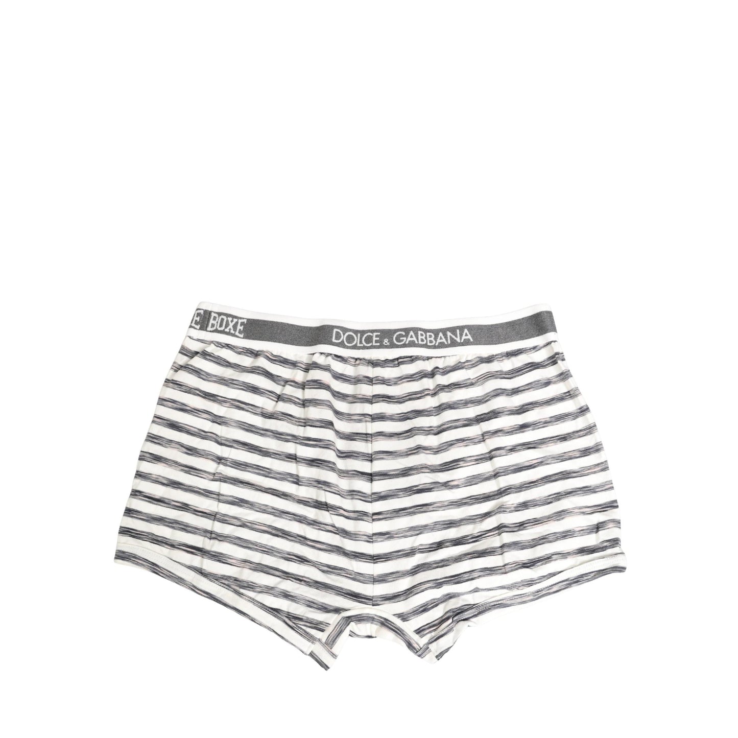 Dolce & Gabbana Gray White Stripes Men Regular Boxer Underwear