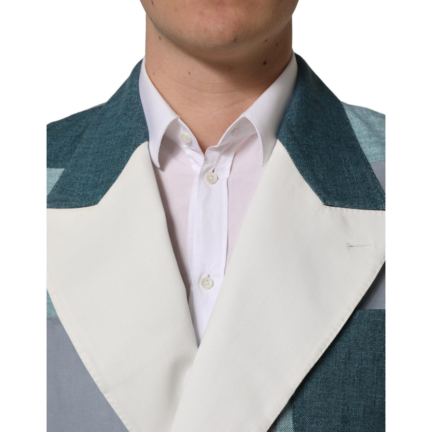 Dolce & Gabbana Multicolor Patchwork Linen Double Breasted Jacket