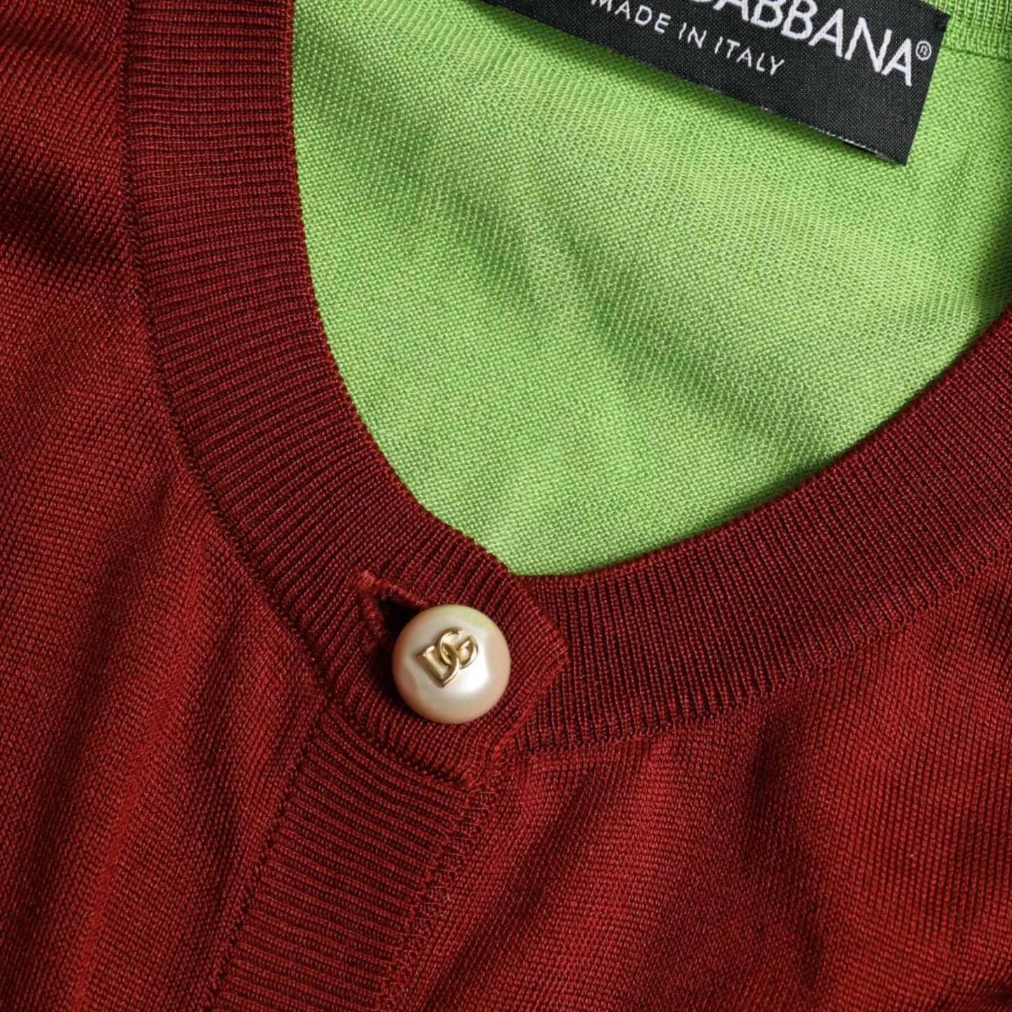 Dolce & Gabbana Multicolor Silk Crewneck Cardigan Sweater
