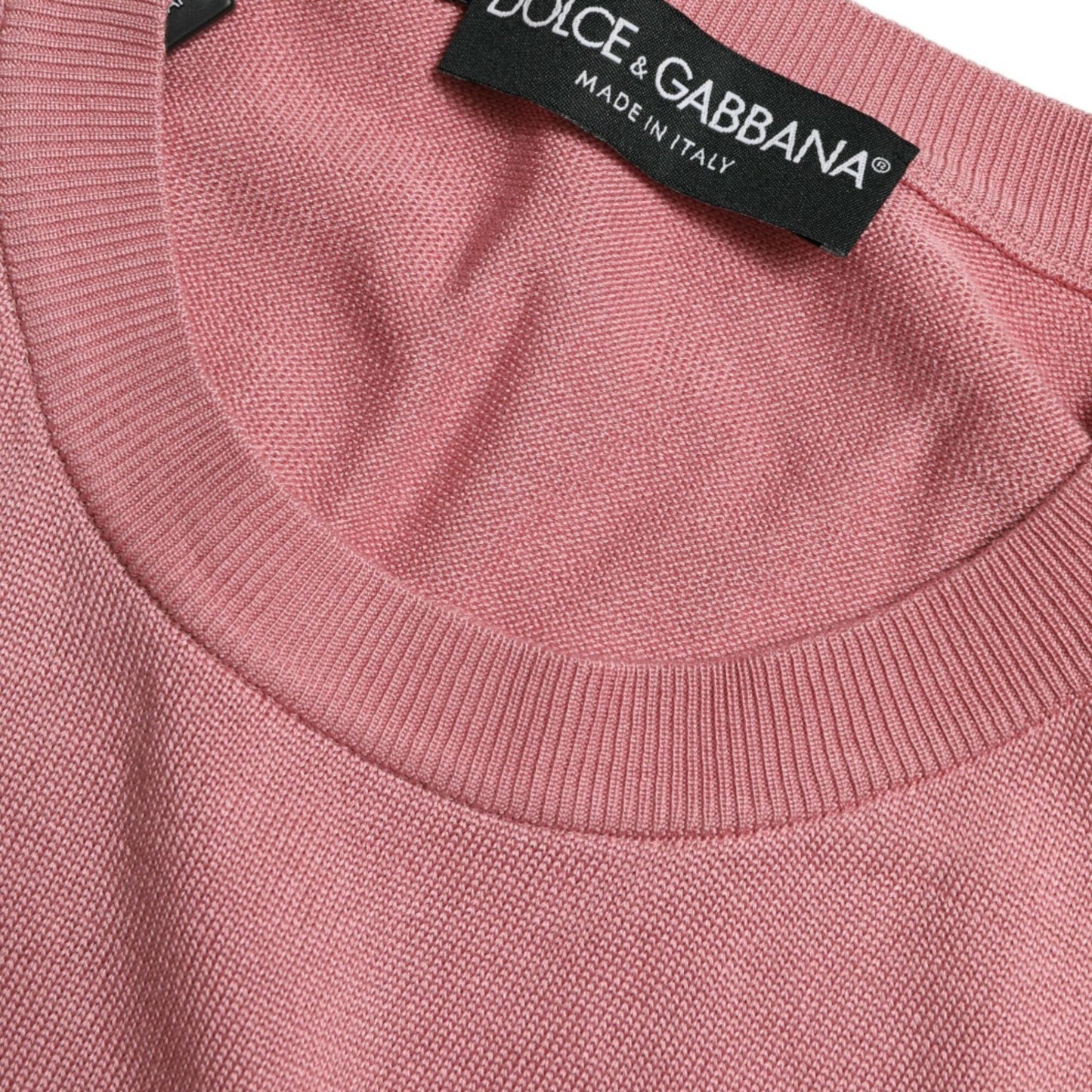 Dolce & Gabbana Pink Crew Neck Cropped Sleeveless Tank Top