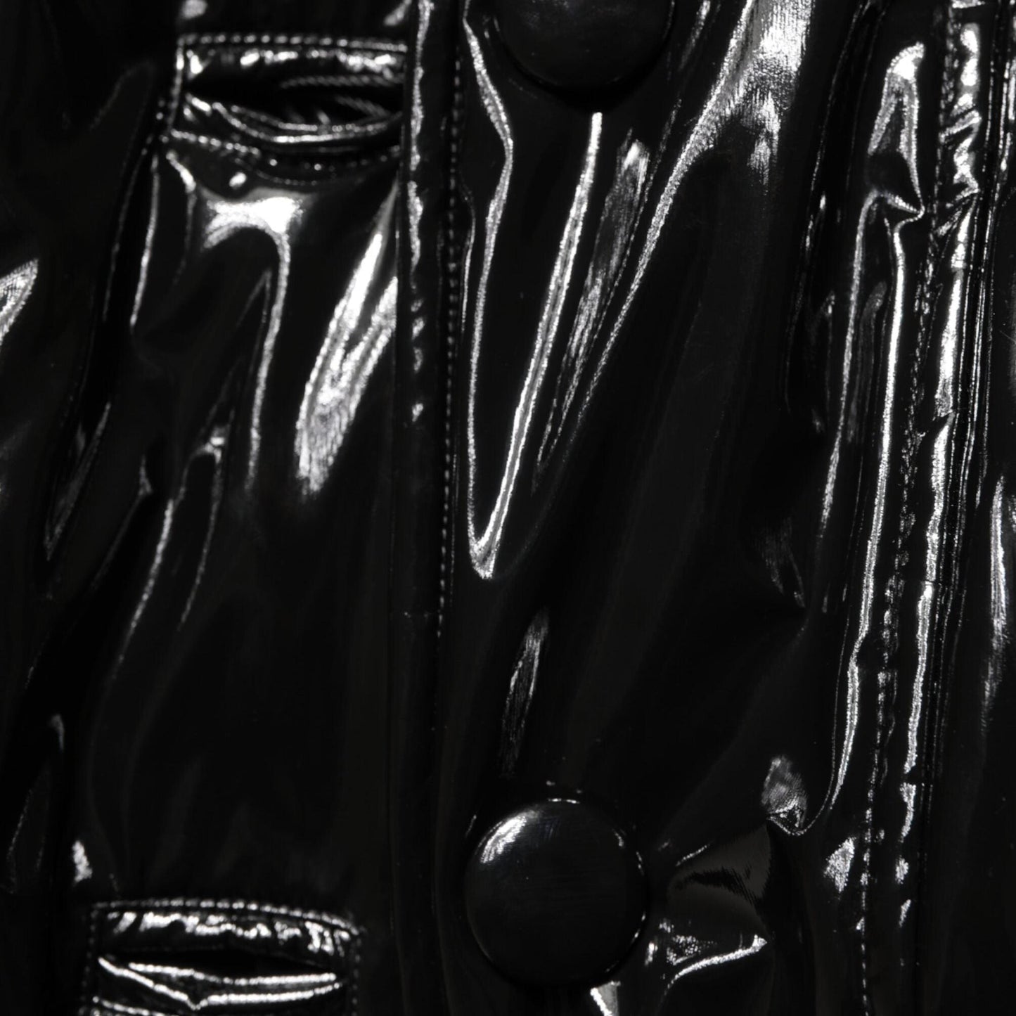 Dolce & Gabbana Polyester Black Quilted Puffer Coat Jacket