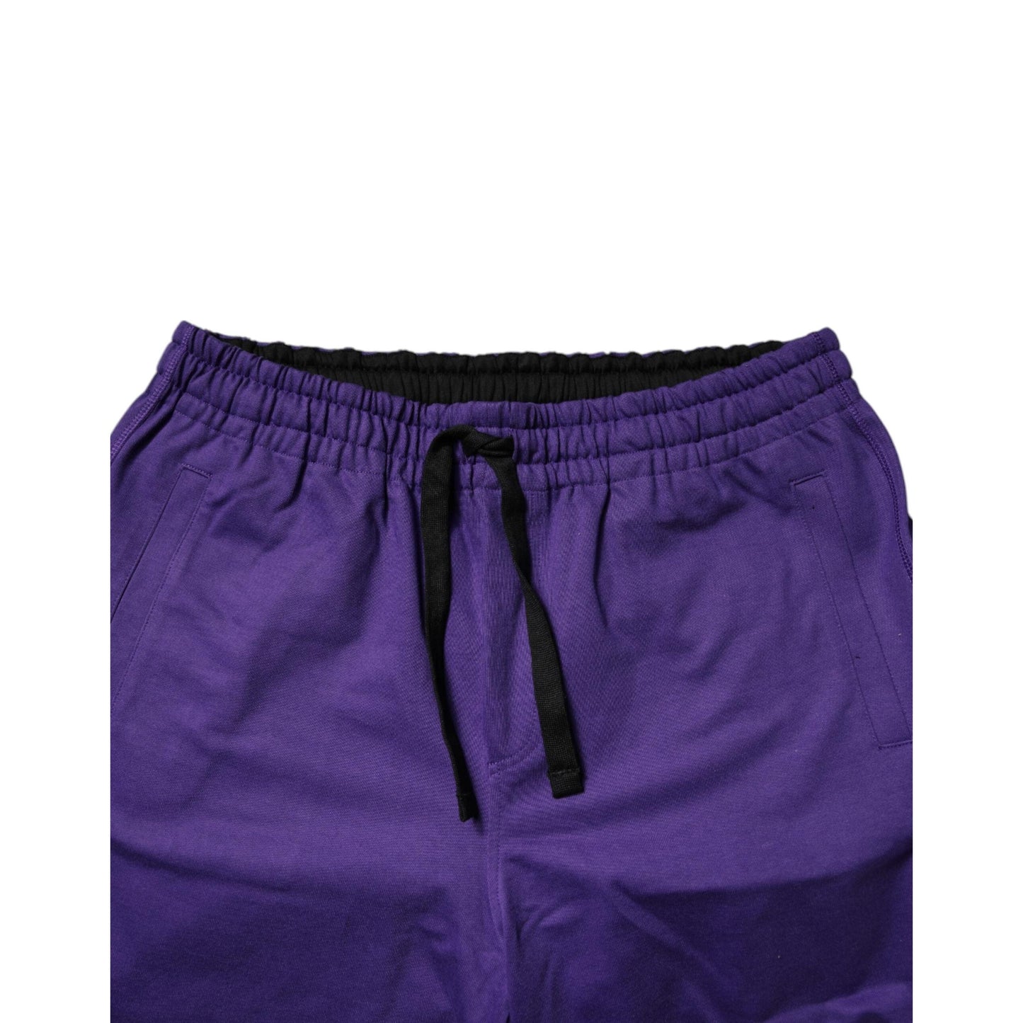 Dolce & Gabbana Purple Cotton Men Bermuda Sweatshorts Shorts