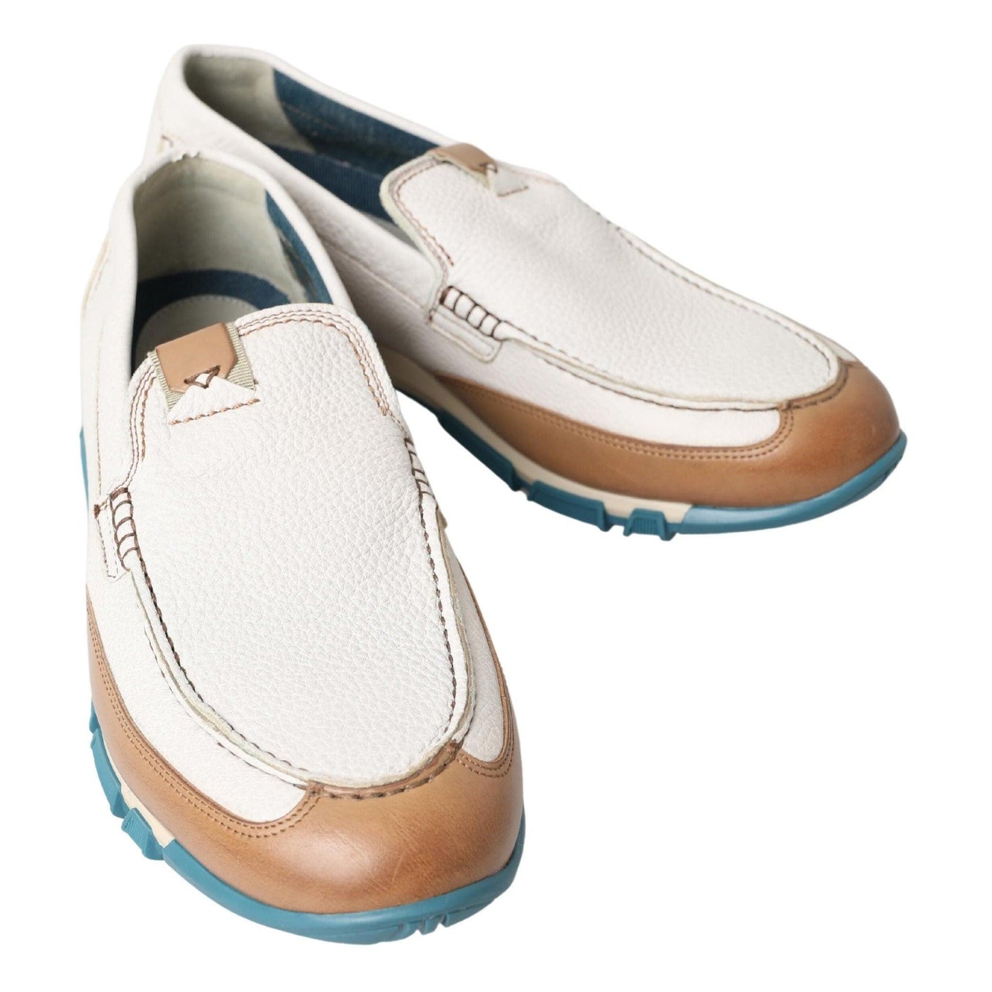 Dolce & Gabbana White Leather Loafers Moccasins Shoes