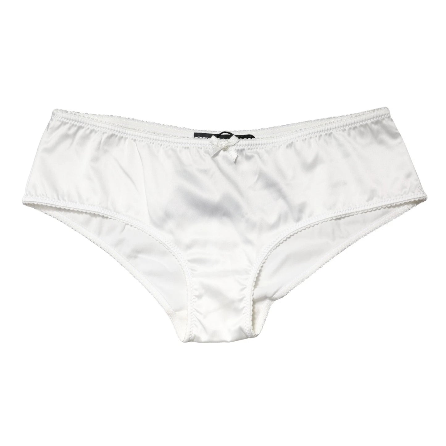 Dolce & Gabbana White Silk Stretch Mid Waist Brief Panty Underwear