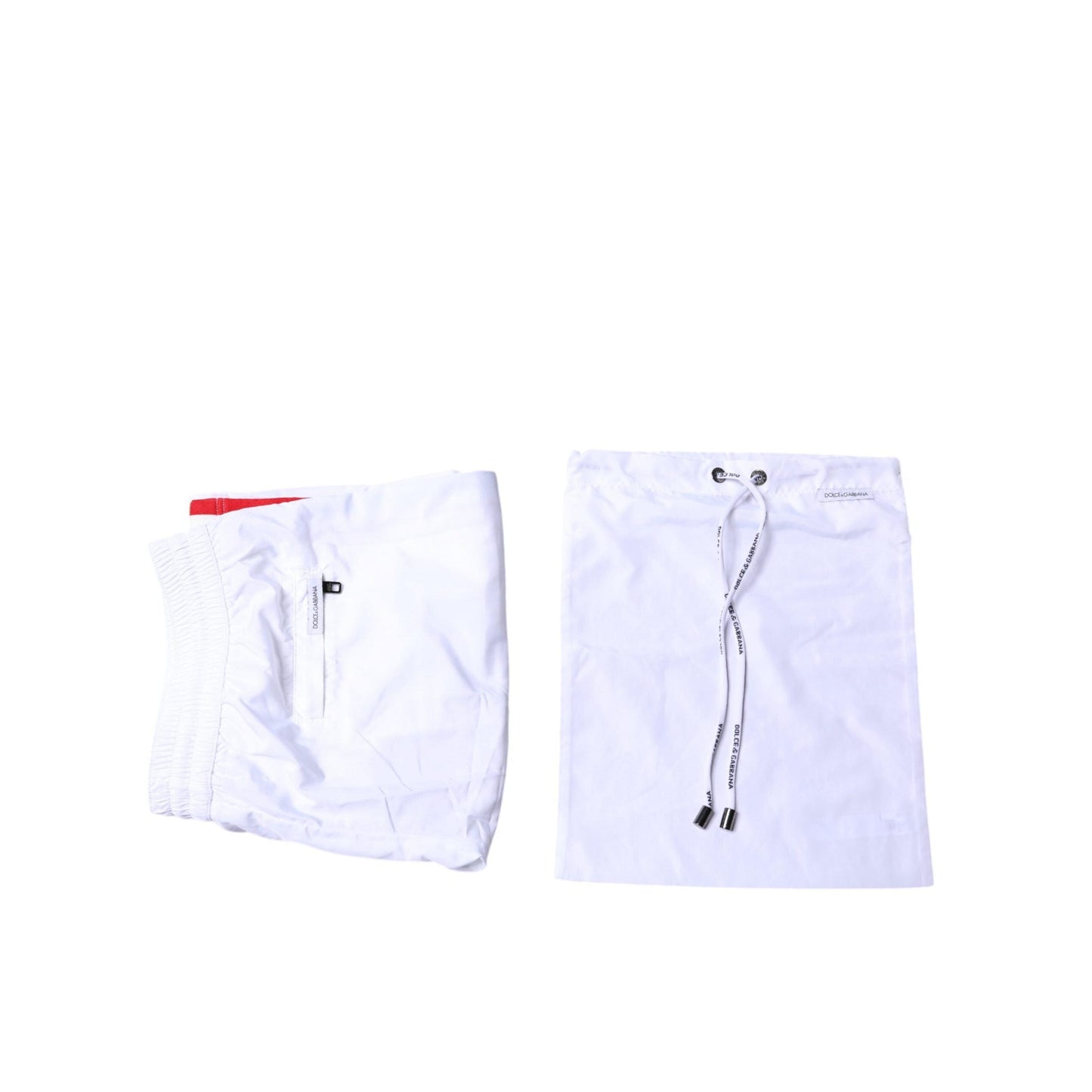 Dolce & Gabbana White Stripes Beachwear Shorts 2 Pc Swimwear