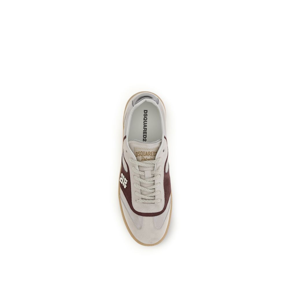 Dsquared² Beige Calf Leather Bos Taurus Low Top Sneakers