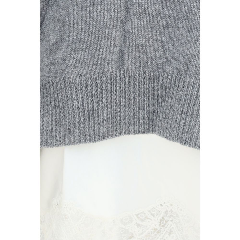 Ermanno Scervino Gray Cashmere Sweatshirt