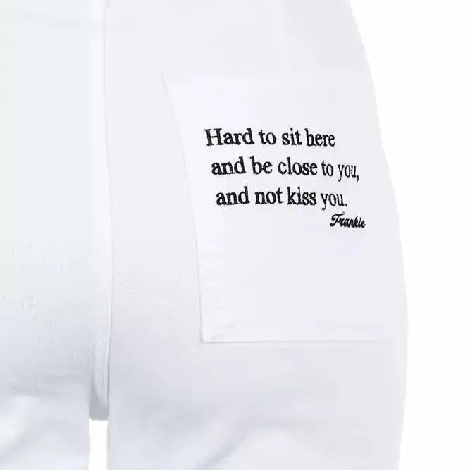 Frankie Morello White Cotton Women Cropped Trouser