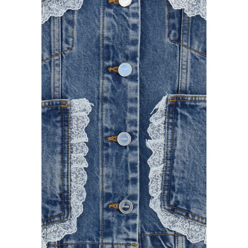 Ganni Blue Cotton Denim Jacket