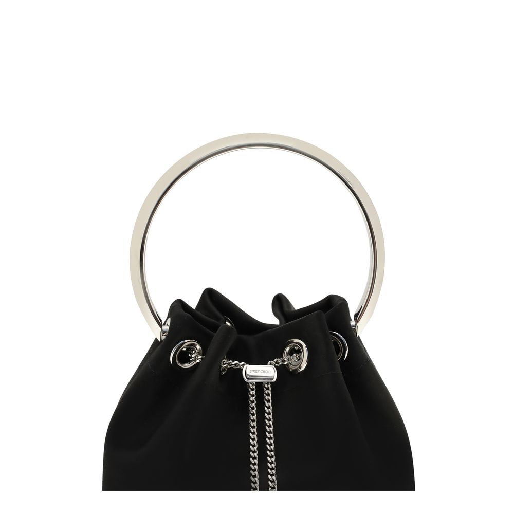 Jimmy Choo Black Cotton Shoulder Bag