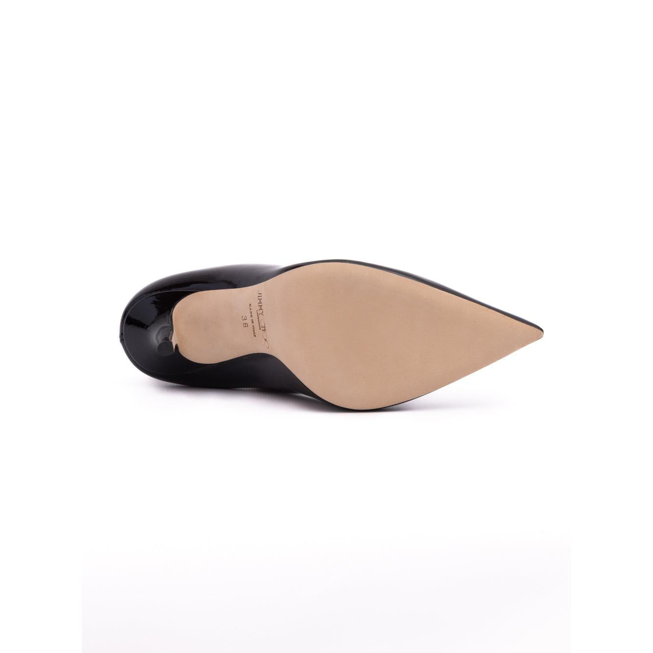 Jimmy Choo Black Patent Leather Diamond Talura 100 Pumps