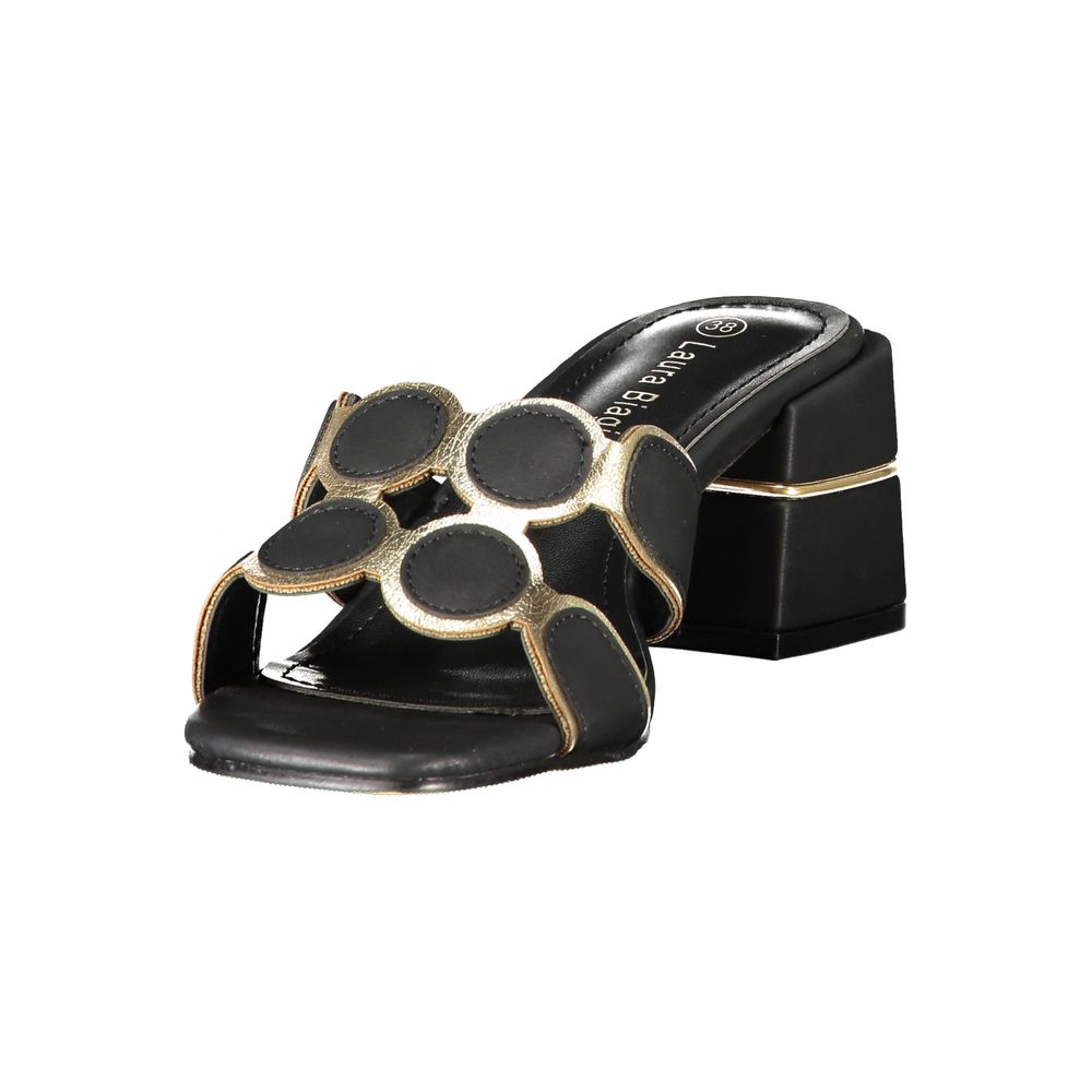 Laura Biagiotti Black Polyethylene Platform Sandals