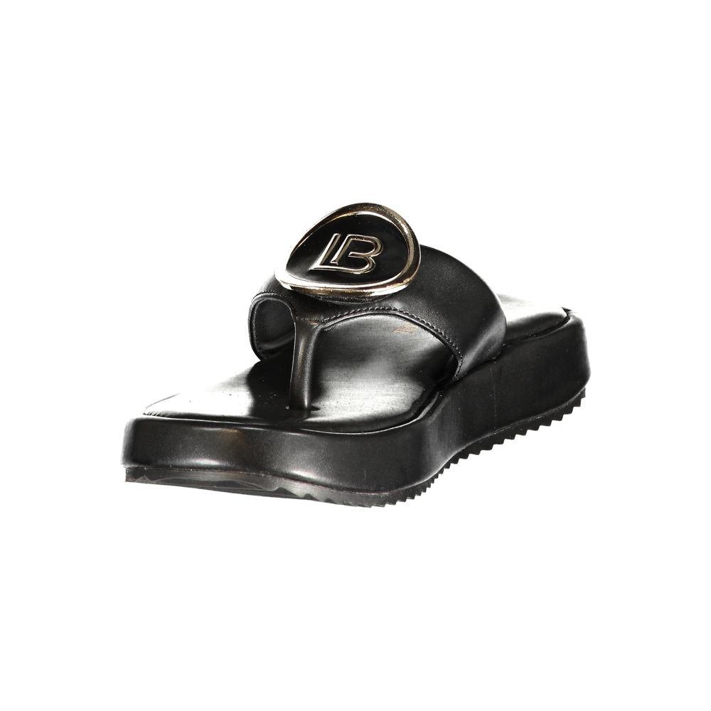 Laura Biagiotti Black Polyurethane Women's Sandal