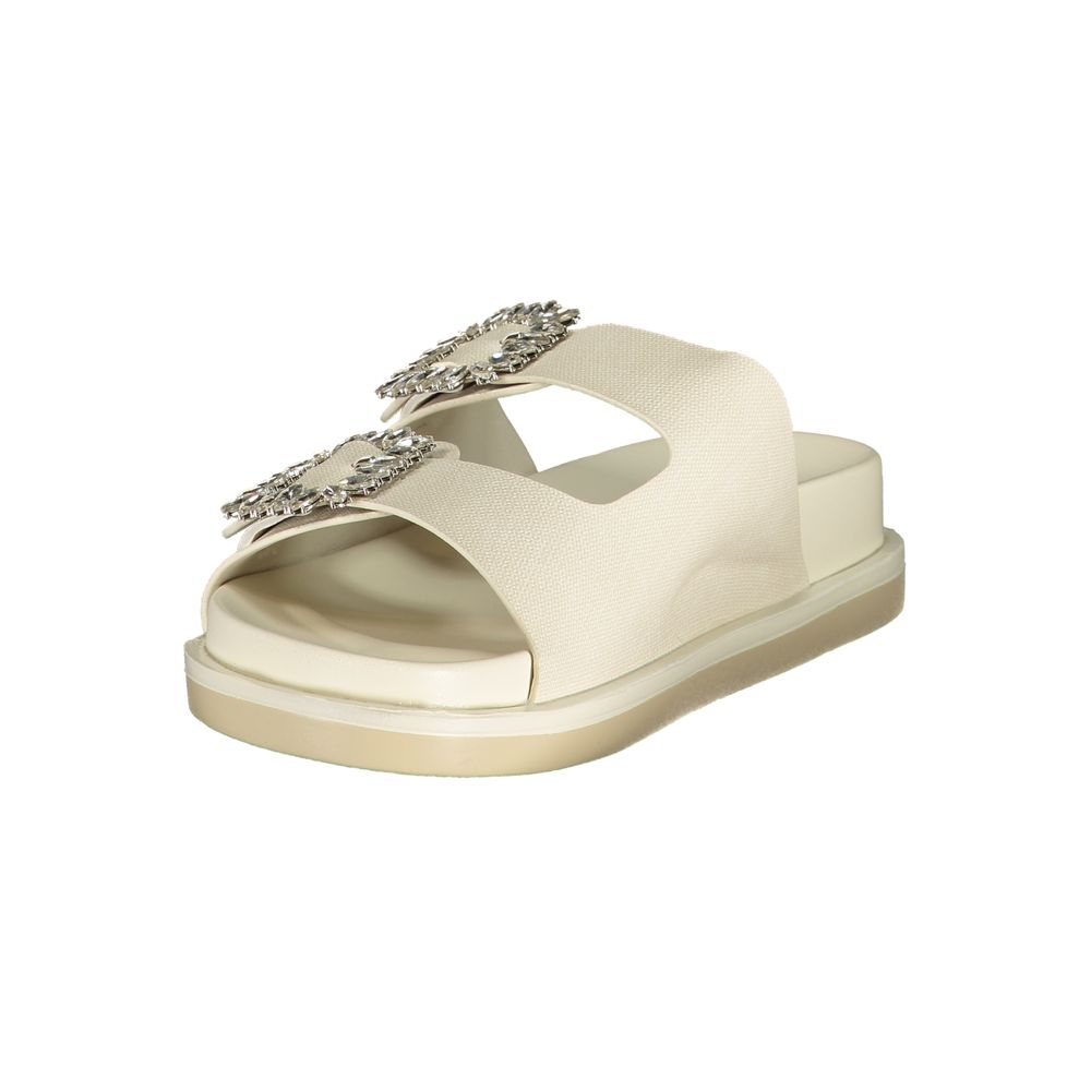 Laura Biagiotti White Polyethylene Flat Sandals