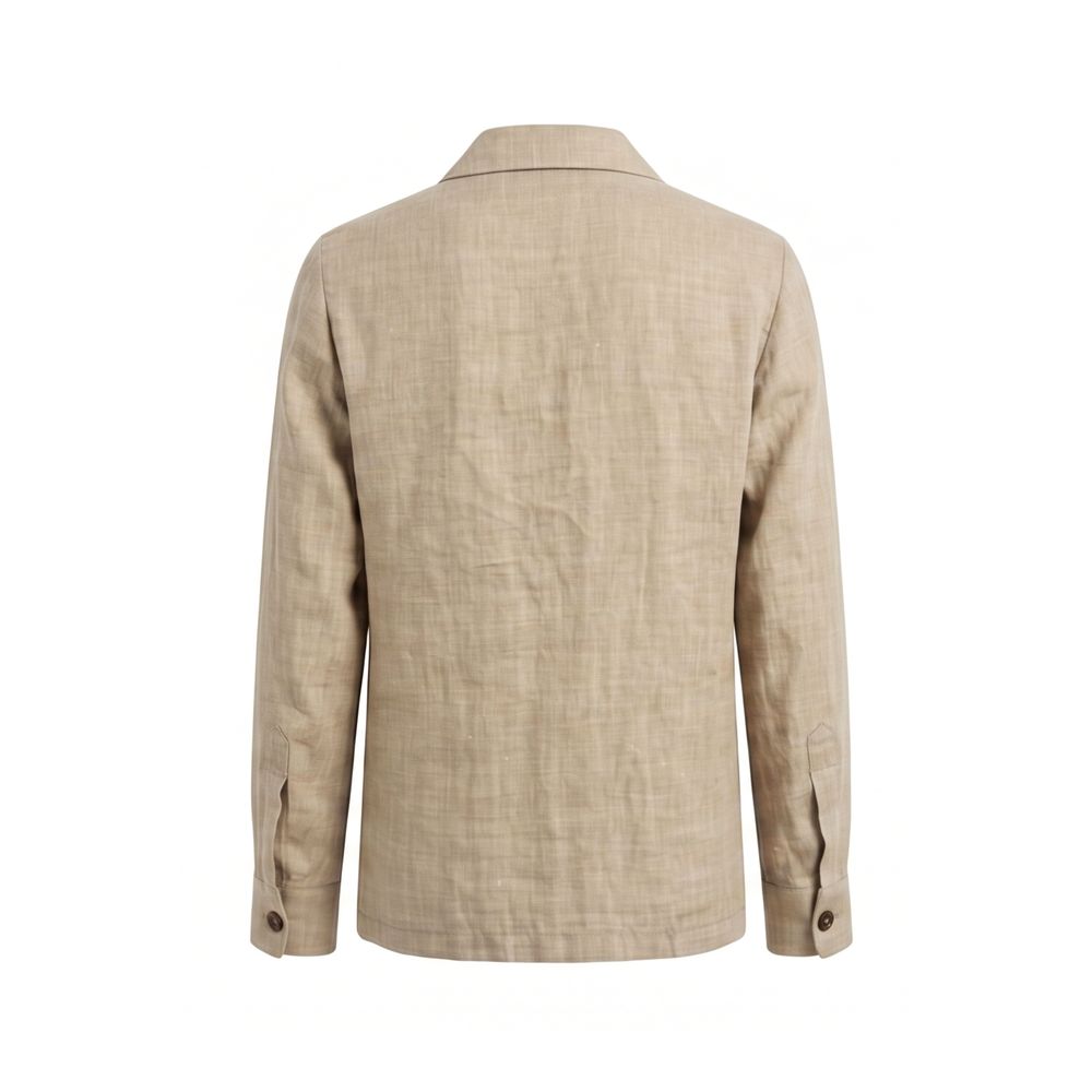 Malo Beige Linen Men Jacket