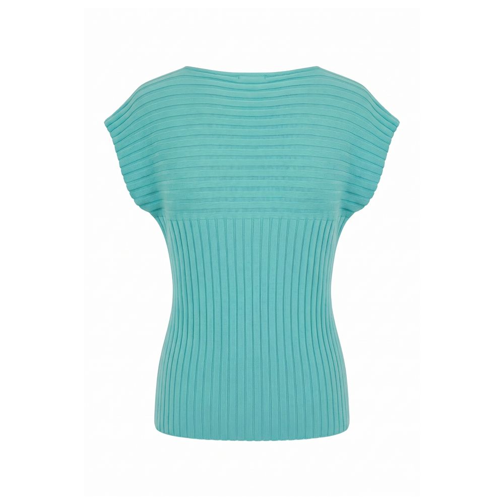 Malo Light Blue Cotton Women Sweater