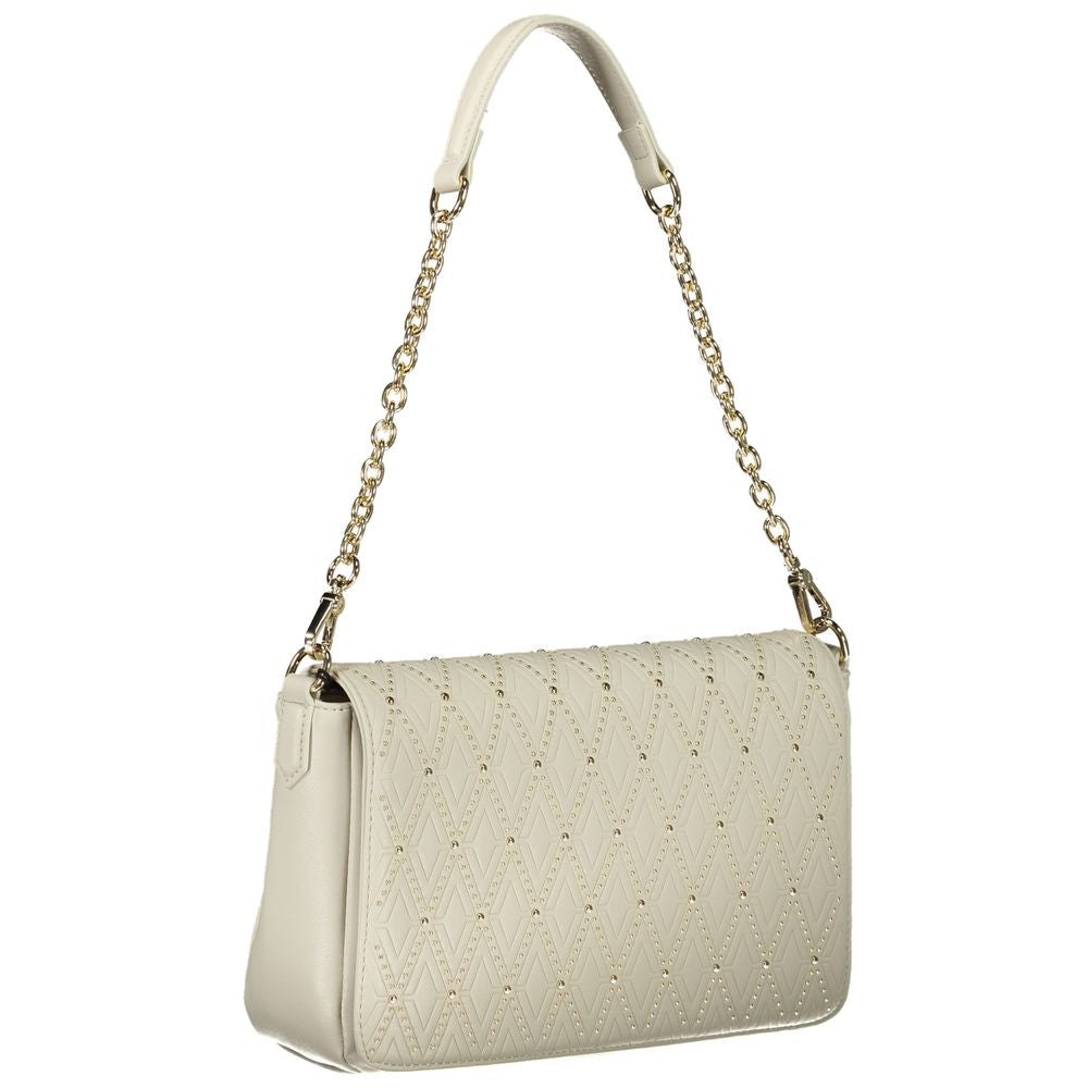Mario Valentino Bianco Polyurethane Women's Bag with Chain Shoulder Handle