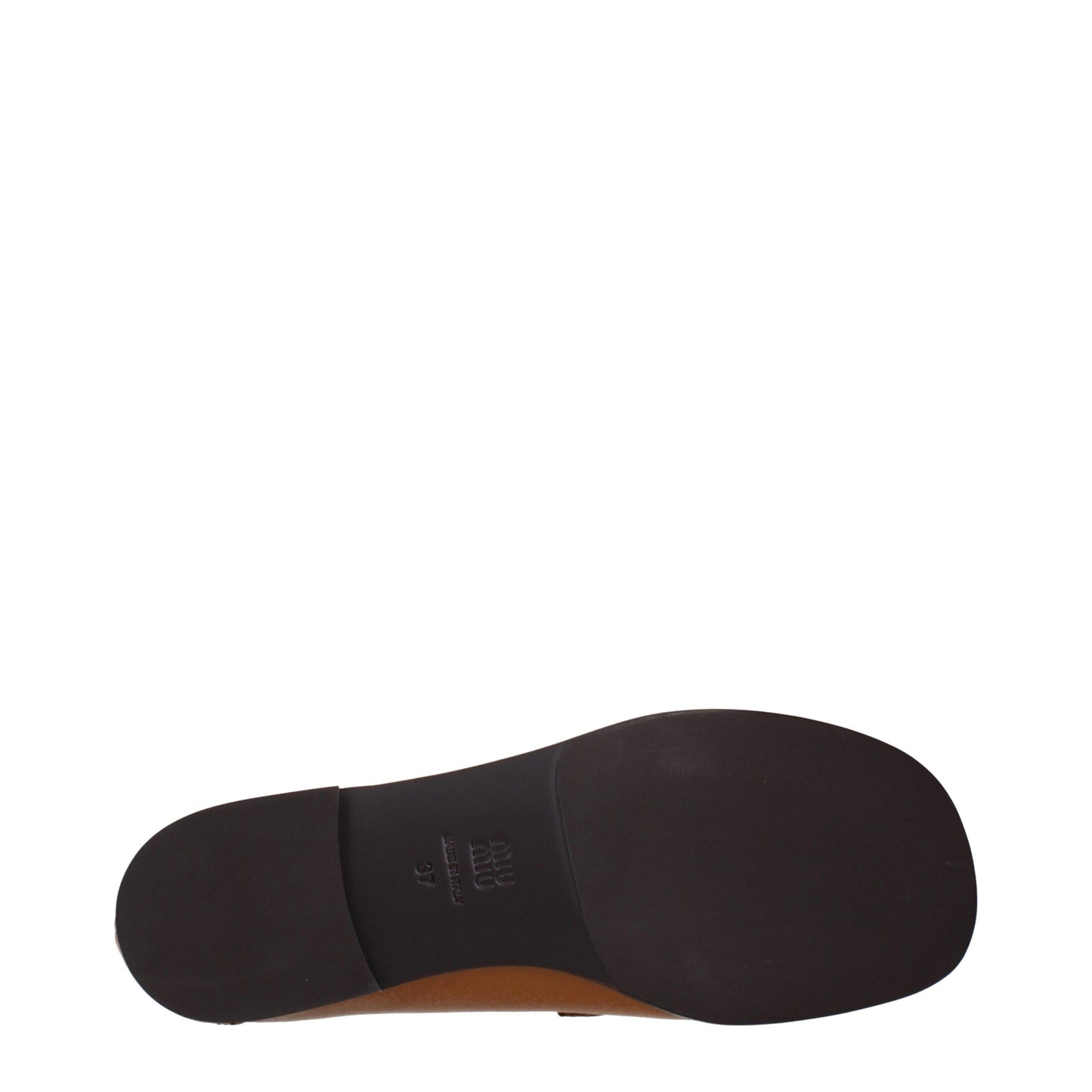 Miu Miu Brown Leather Slip-On Loafers