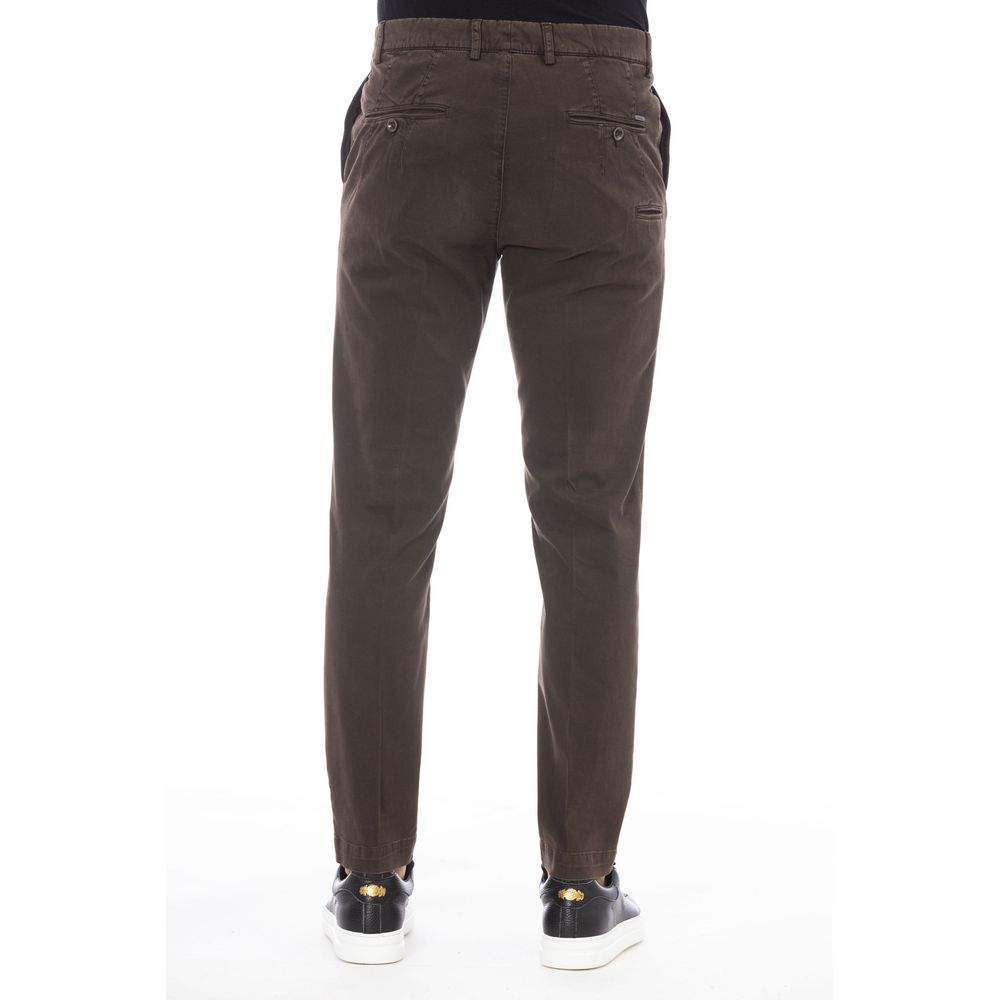 Peserico Brown Cotton Men Pants