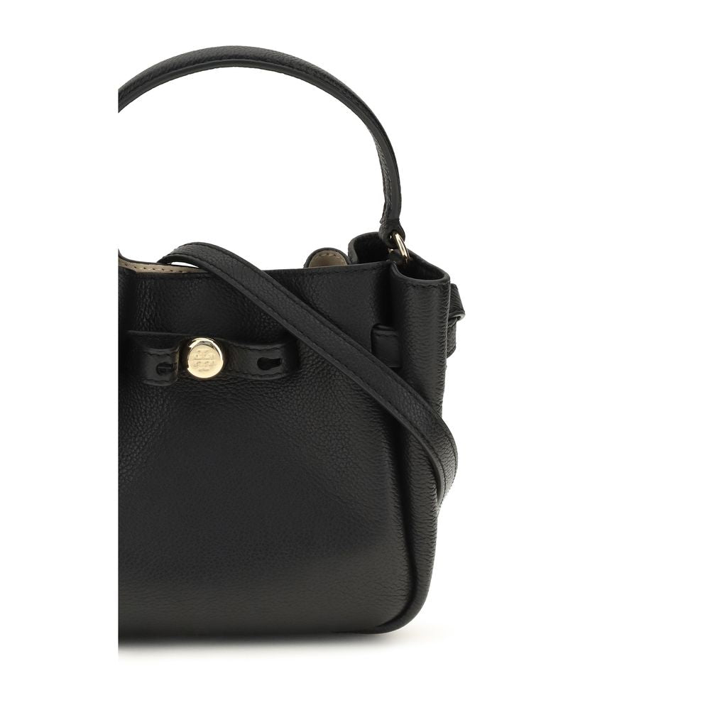 Tory Burch Black Calf Leather Bos Taurus Backet Bag