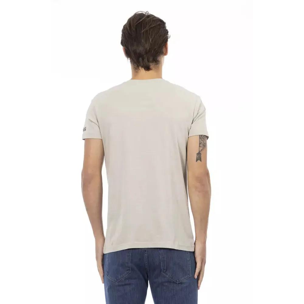 Trussardi Action Beige Cotton Men T-Shirt