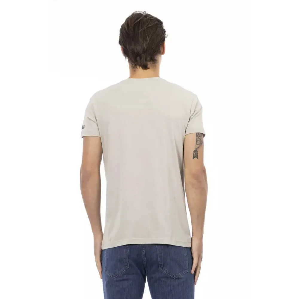 Trussardi Action Beige Cotton Men T-Shirt
