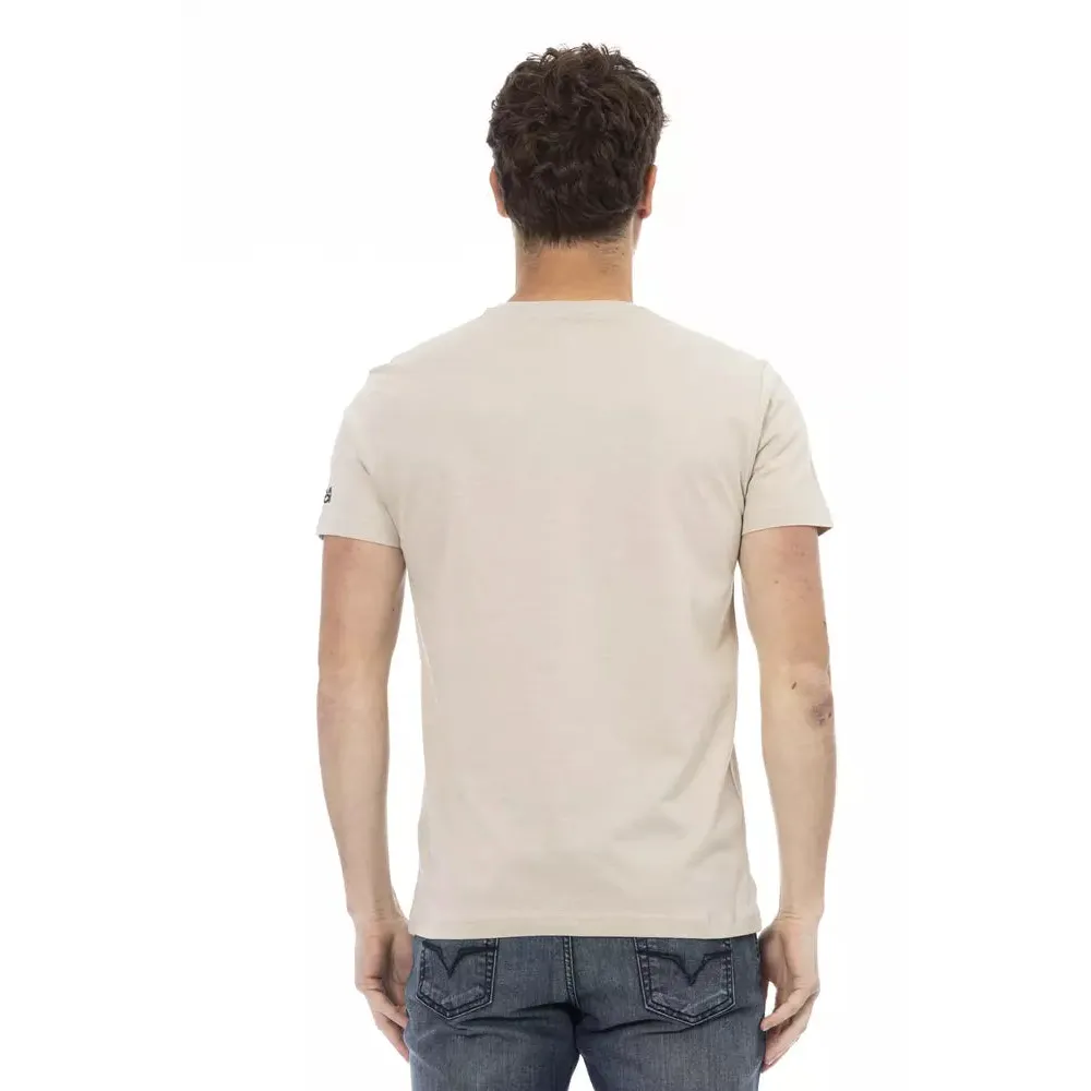 Trussardi Action Beige Cotton Men T-Shirt