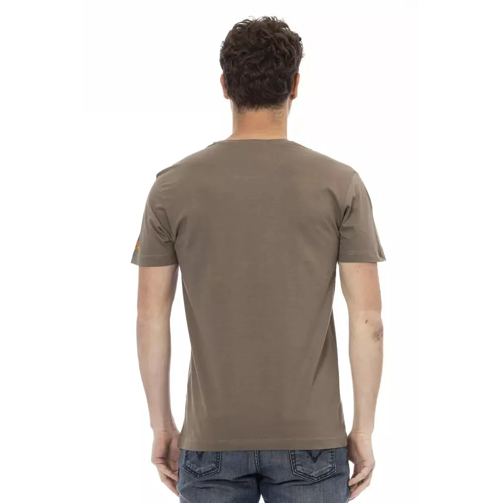 Trussardi Action Brown Cotton Men T-Shirt